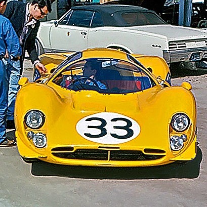 The Ecurie Francorchamps entered Ferrari 412P ch no 0850of Mairesse and Beurlys at the ‘67 Daytona 24 hours